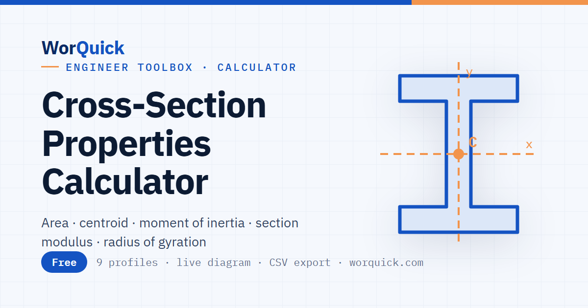 Cross-Section Properties Calculator — free online tool